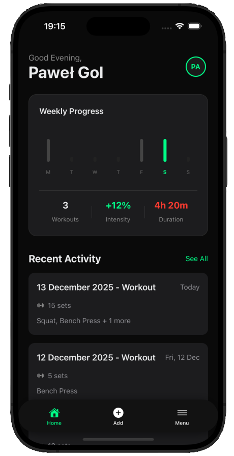 GymNote app preview